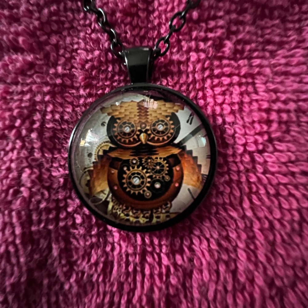 Steampunk Owl Pendant Necklace